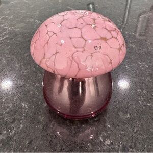 Urban Outfitters Pink Glass Mushroom Candle